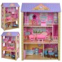Дерев'яний триповерховий будиночок для ляльок з меблями (арт. MD2009)