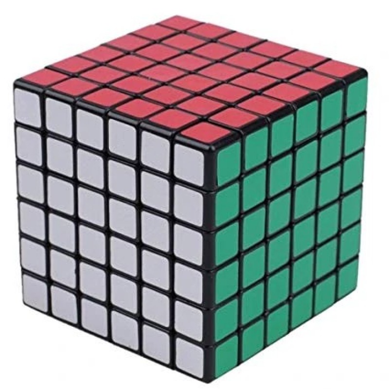 Кубик Рубіка 6х6х6 - білий/чорний пластик, наклейки (QIYI Cube EQY537)