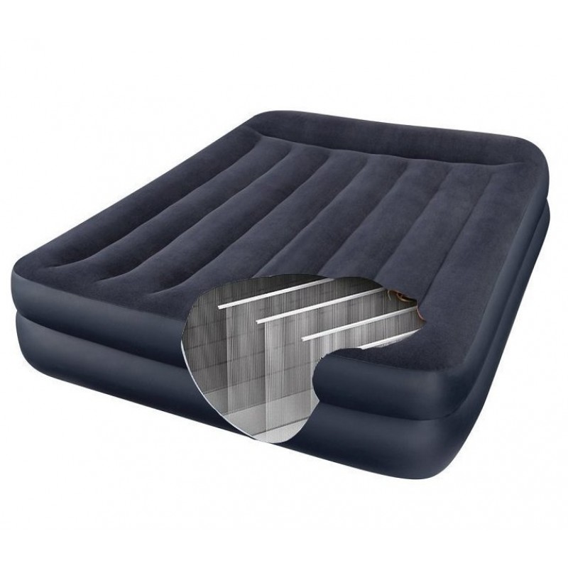 Двоспальне надувне ліжко з вбудованим насосом (Intex 64124)
