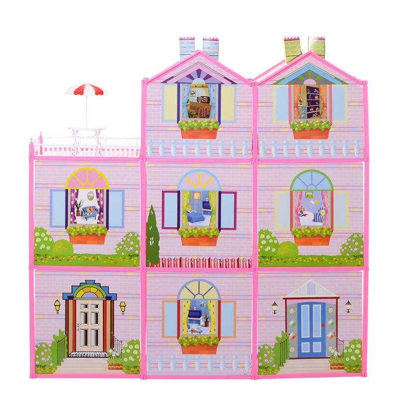 Триповерховий Будиночок для ляльок Барбі, з меблями (арт. 6992)