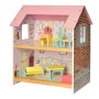 Дерев'яний двоповерховий будиночок для ляльок з меблями (арт. MD2048)