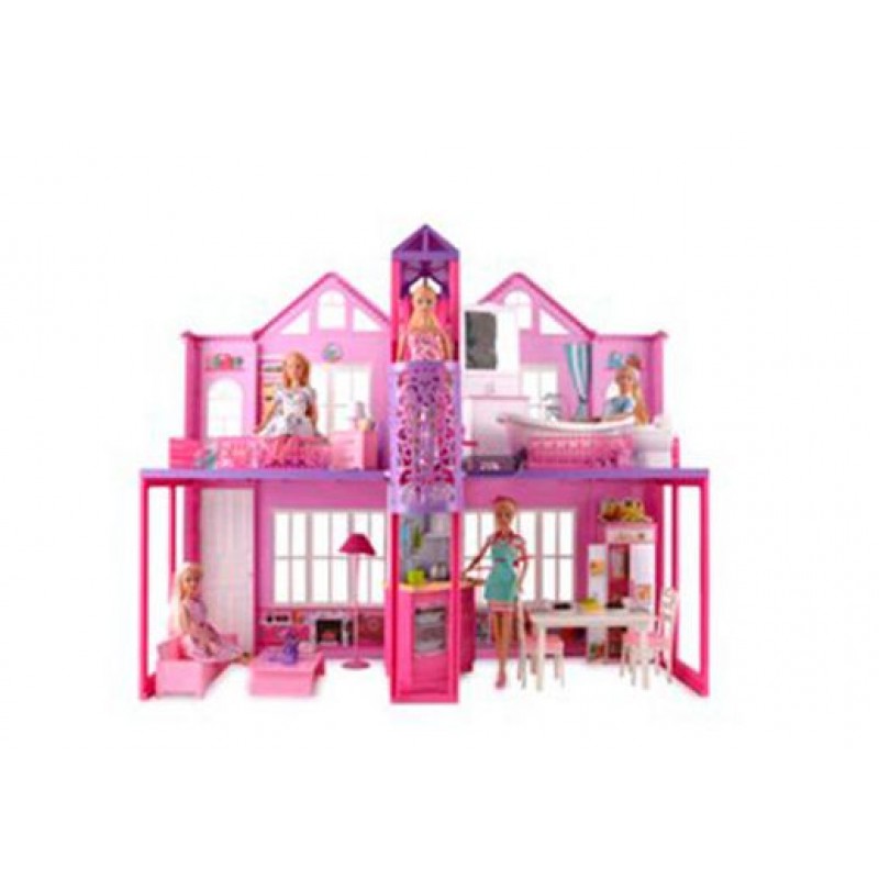 Двоповерховий Будиночок для ляльок з меблями (Defa 8440BF)