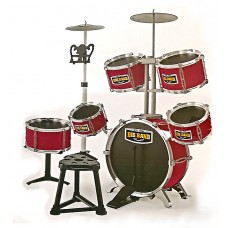 Велика дитяча барабанна установка - 6 барабанів, 2 тарілки, стільчик (арт. 6618A-3)