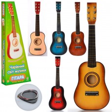 Гитара игрушечная, деревянная, 58 см, 4 цвета (арт, M1369)
