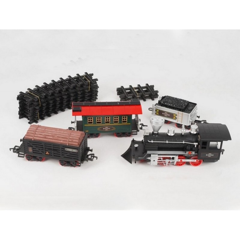 Железная дорога - Грузопассажирский поезд с дымом, светом и звуком (Limo Toy YY126)
