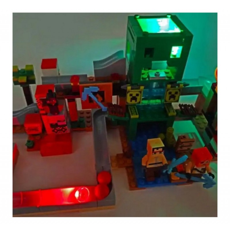 Конструктор My world - Minecraft - Шахта Крипера, LED-подсветка (арт. LB313)