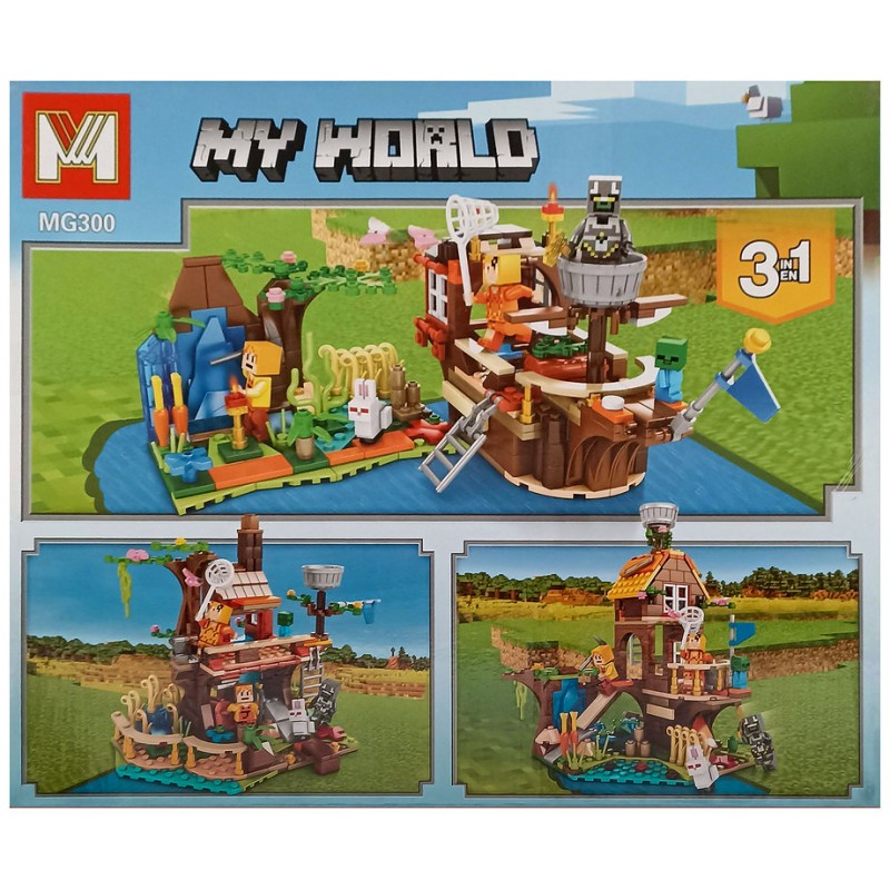 Конструктор - My world - Minecraft - Домик на берегу 3в1 (арт. MG300)